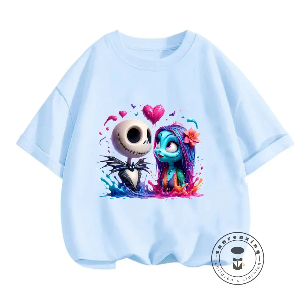 Vivace estate The Nightmare Before Christmas Q-Version Cartoon Tees for Kids Boys Girls rinfrescante o-collo Hip-Hop Style Garments