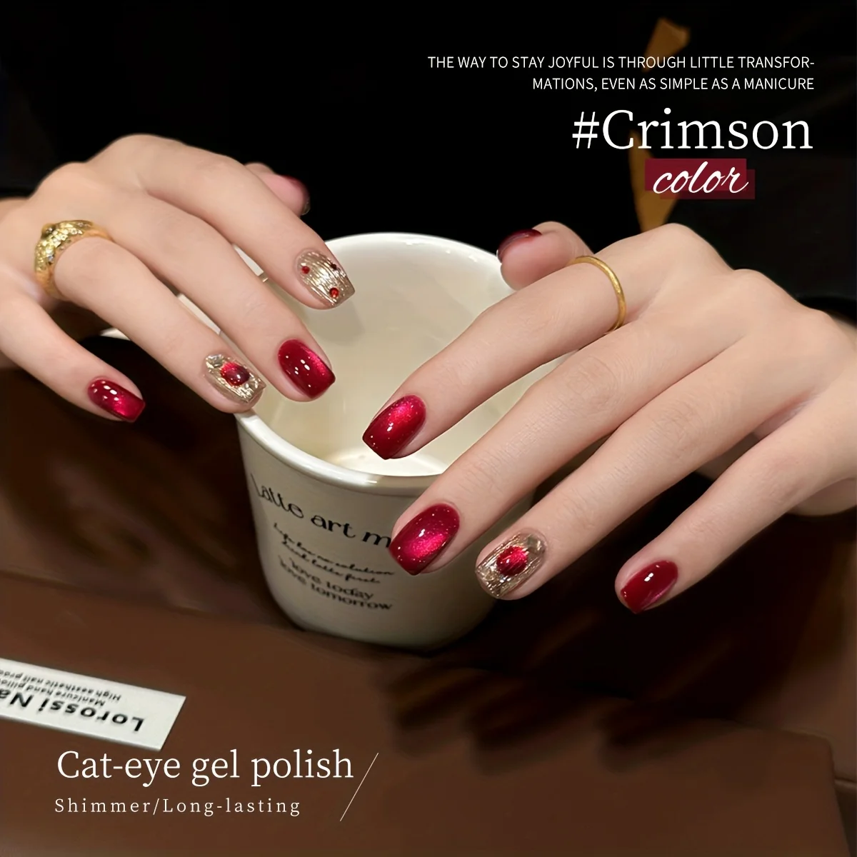 UV/LED cured nails with raspberry gel polish