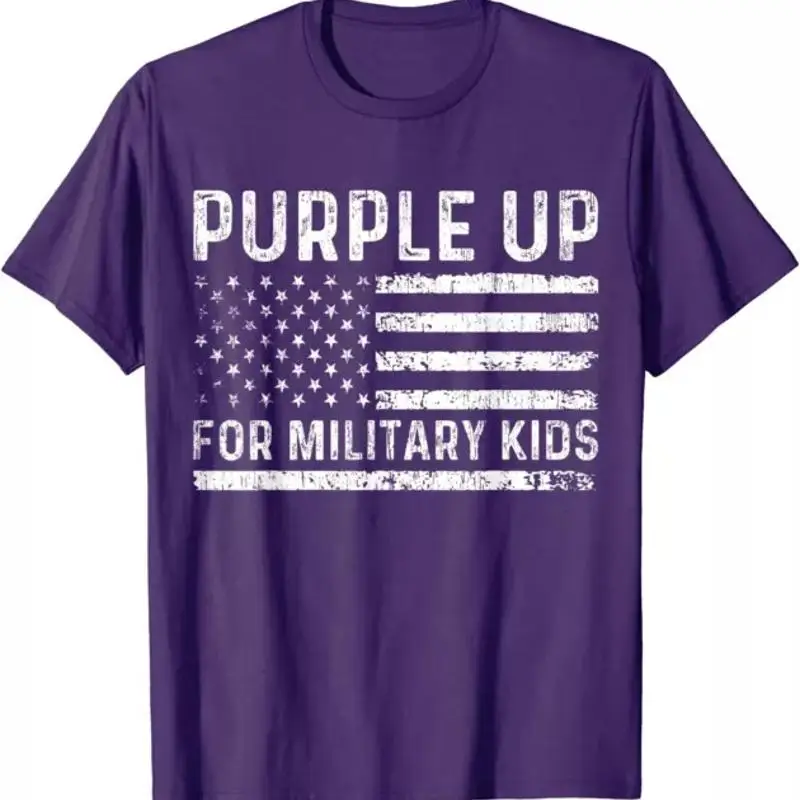 

Purple Up Military Kids American Flag Child T Shirt