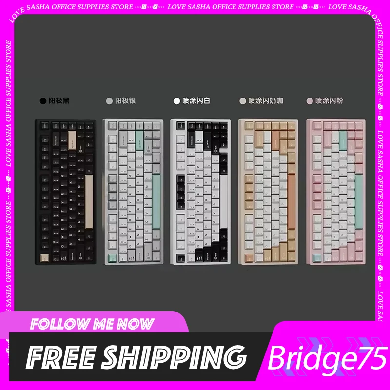 

Sc Bridge75 Keyboard Wireless Mechanical Aluminium Keyboard 3mode Rgb Customized Long Endurance Keyboard Linear Magnetic Switch