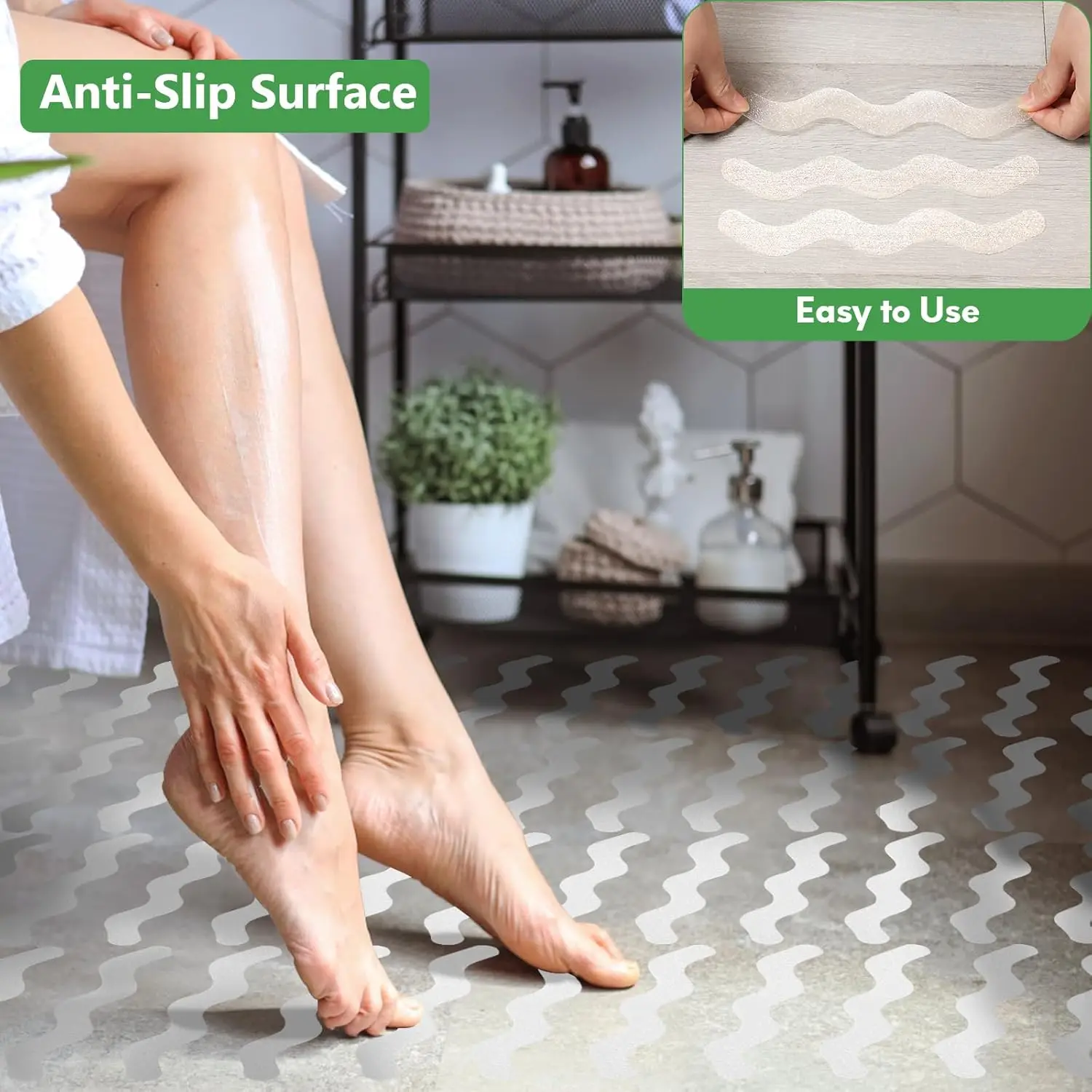 Bathtub Non Slip Stickers Anti Slip Shower Stickers with Scraper Non Slip Sticker for Bath Tub, Shower Floor, Stairs, Ladders