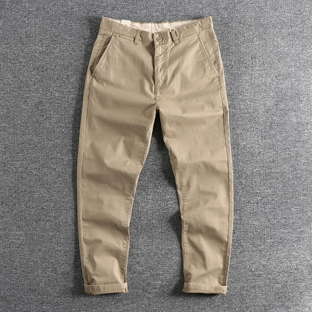 2023 Autumn Light Washing Make Old Trend Business Pants  Original Slim Straight Men's Casual Pants