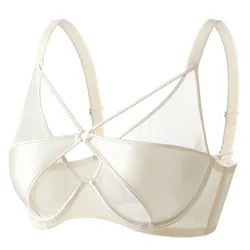 Unlined Bra for Women Large Size Underwear Women Soft Steel Ring Push-up Top Up Adjustable Bra 34-40BC 34-44DE Women's Intimates