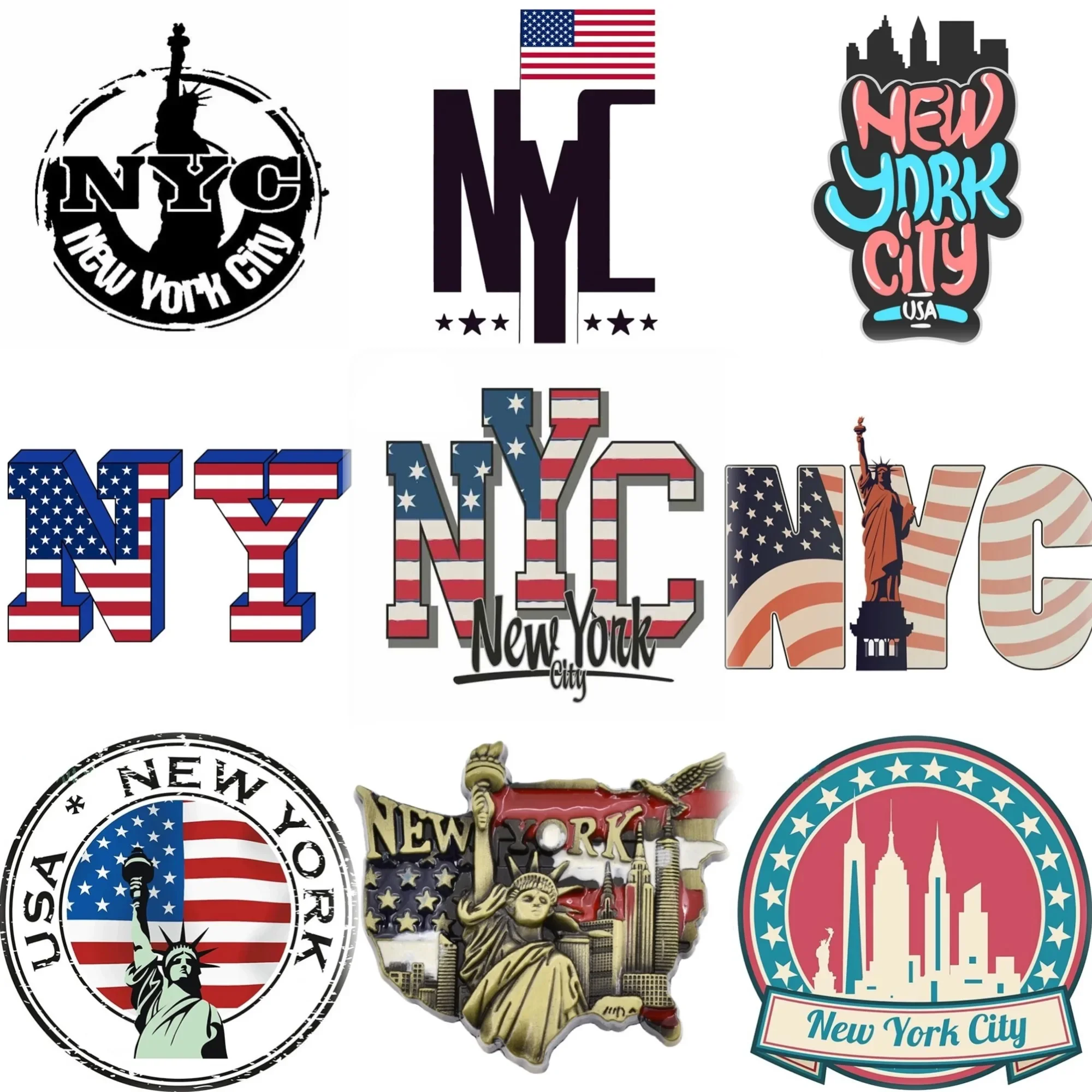 

NYC New York City Map Statue of Liberty Creative Sticker for Decorate Car Van Bicycle Motorcycle Wall Fridge Decal Accessories