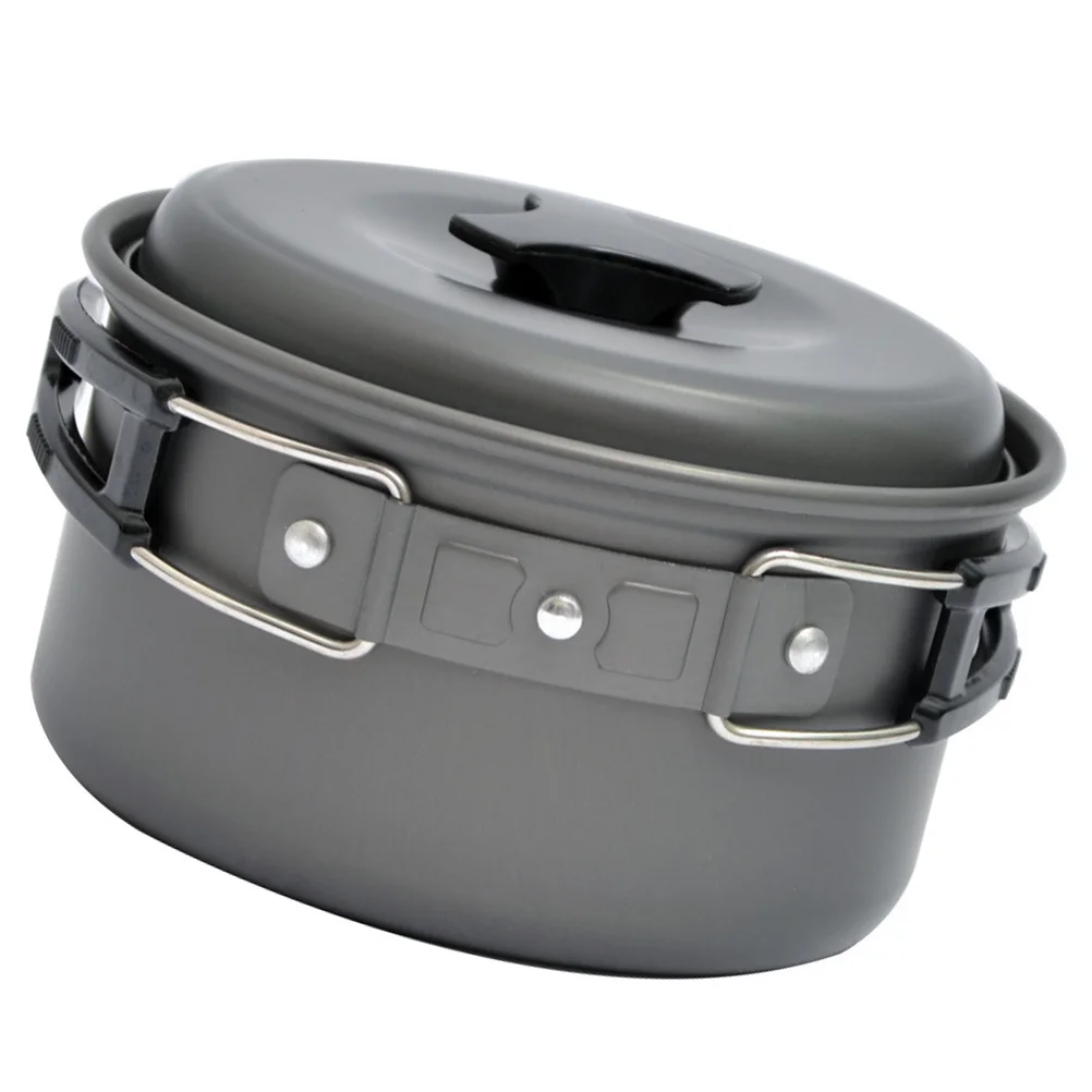 

Non Stick Pan Boiler Camping Pot Outdoor Cooking Folding Cookware Aluminum Individual