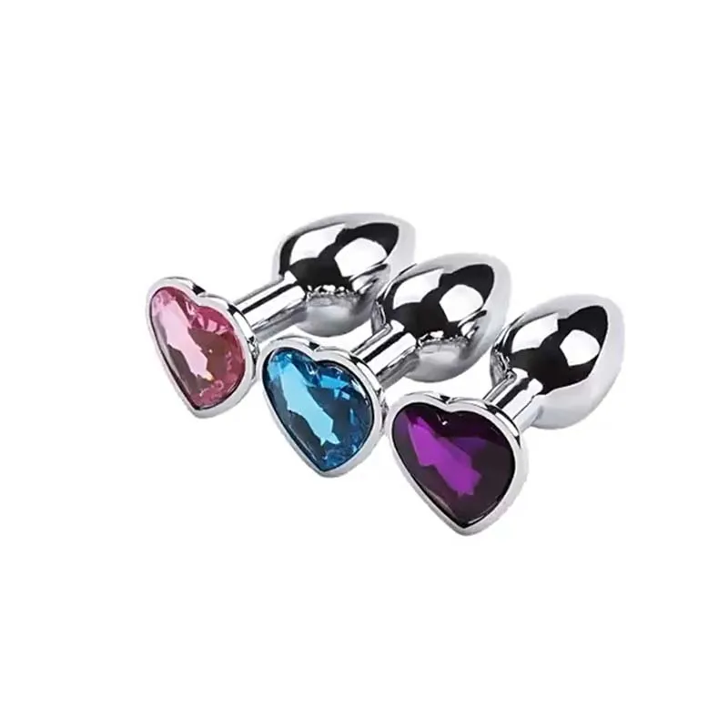 5 Sizes Stainless Steel Crystal Heart Anal Plug Removable Butt Plug Stimulator Prostate Massager Anal Sex Toys Dildos