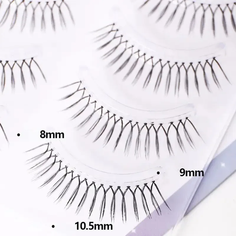 Tansparent tige cils naturel faux cils cosmétiques réutilisables femmes maquillage cils grappe en forme de U Extension de cils