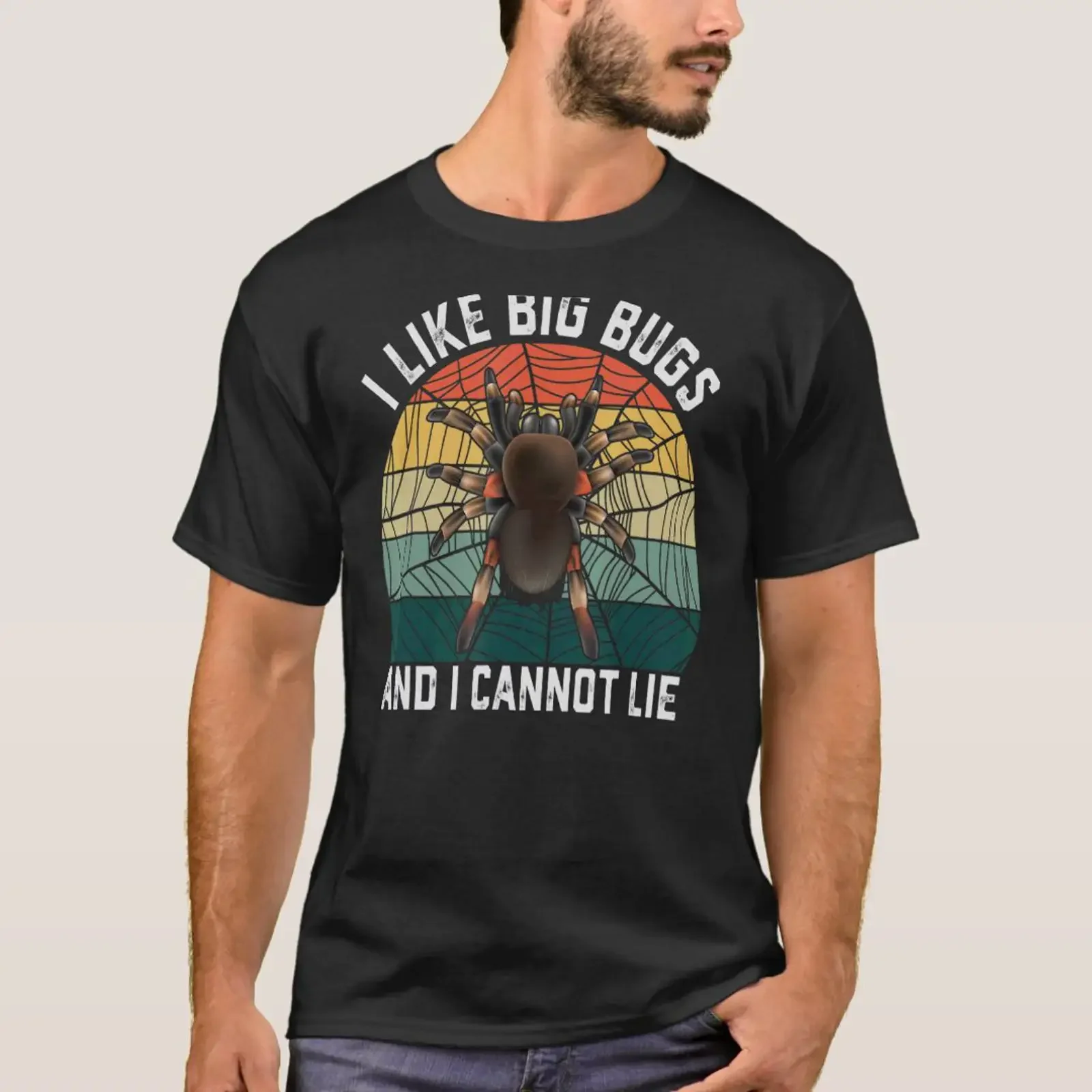 I Like Big Bugs And Cannot Lie Funny Tarantula Spi T Shirt vintage Washed Casual Versatile graphic Comfortable Unisex