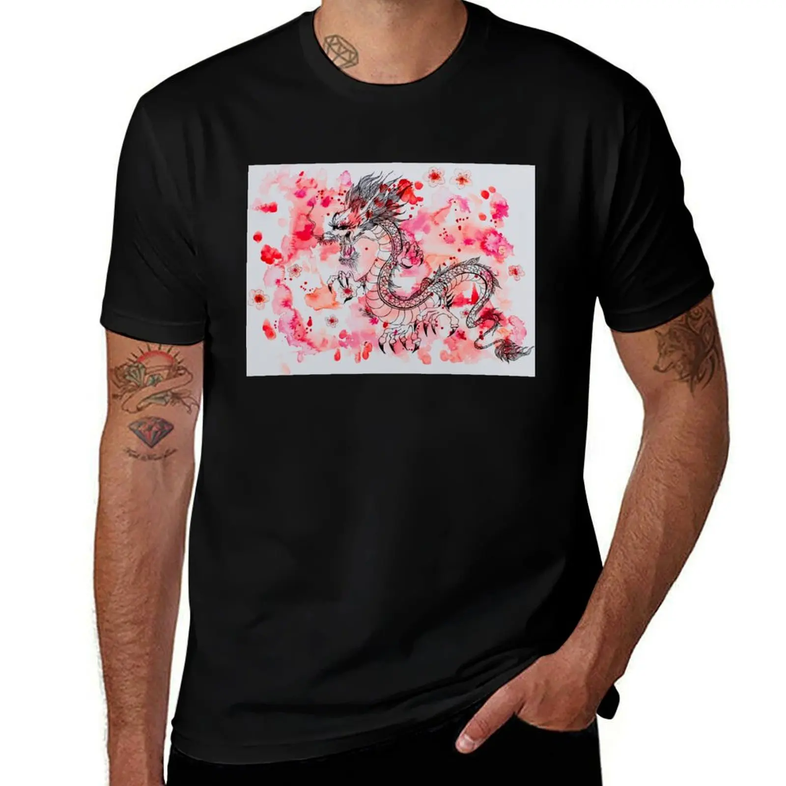 Daydreams of Dancing Dragons - YLM_arts T-Shirt Large Size Casual Short Sleeve Top T-Shirt