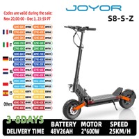 Joyor S8-S-Z Electric Scooter 600W*2 Motor 48V26Ah Battery 10inch Tire E-Scooter 55km/h Max Speed Dual Hydraulic Brakes EScooter