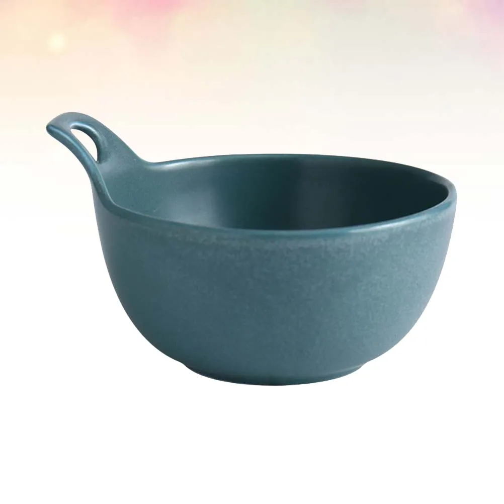 

1Pcs Ceramic Serving Bowl Creative Food Bowl for Salad Dessert Chips Hot Dishes Portable Elegant Design for Daily Use White
