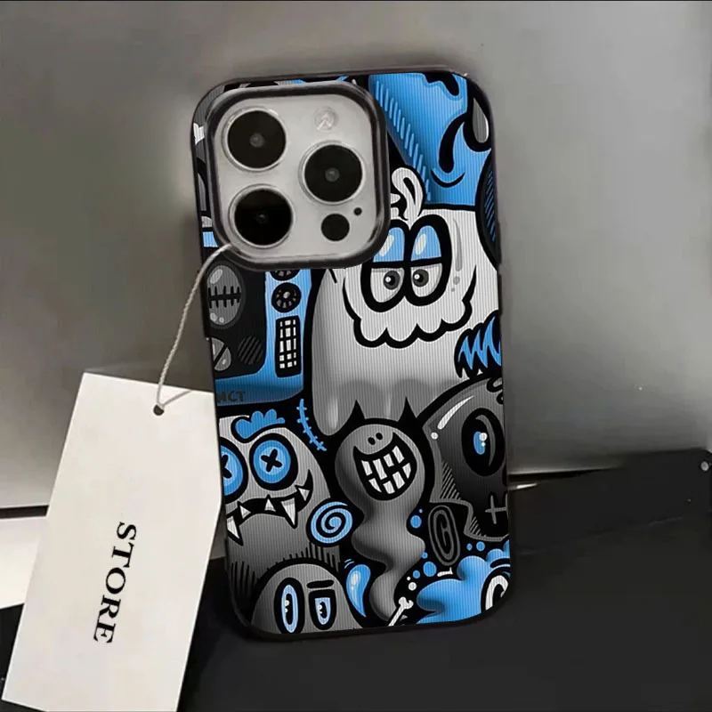 

Blue Funny Cool Phone Case For iPhone 15 Cases iPhone 16 Pro Max 12 14 11 13 15 X XR XS Max 7 8 Plus SE2020 16E Funda Soft Cover