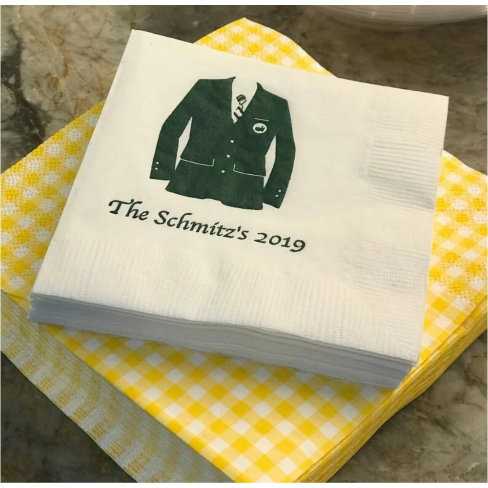 

50Pcs Masters Golf Napkins, Masters Party, Golf Guys Birthday Party Favor, Green Jacket Napkins,Cocktail, Beverage, Anniversary