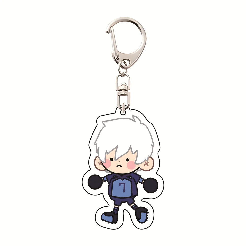 Blue Lock 6cm Simple Chibi Full Body Acrylic Keychain Anime Pendant Bag Charm Collectible Gift for Football Anime Fans