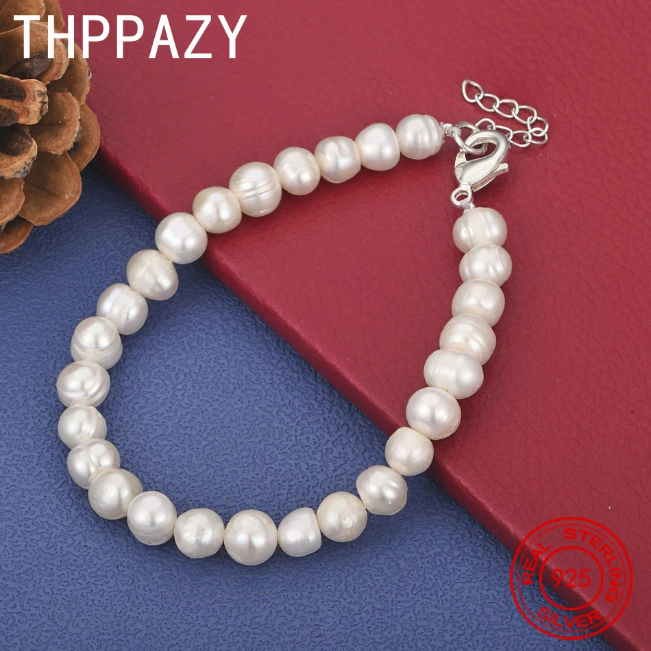 

THPPAZY 925 Sterling Silver Smooth Bead Ball Bracelet Fashion Charm High-Quality Jewelry Accessories Women Birthday Party Gift