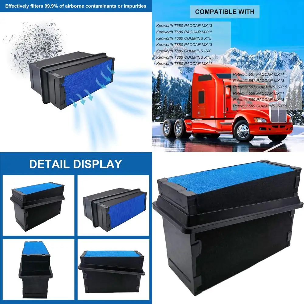 

Engine Air Filter Replacement for T680 T880, 567 579 Models, Fits LA6725 P637453 PA32000 WA11058 501058