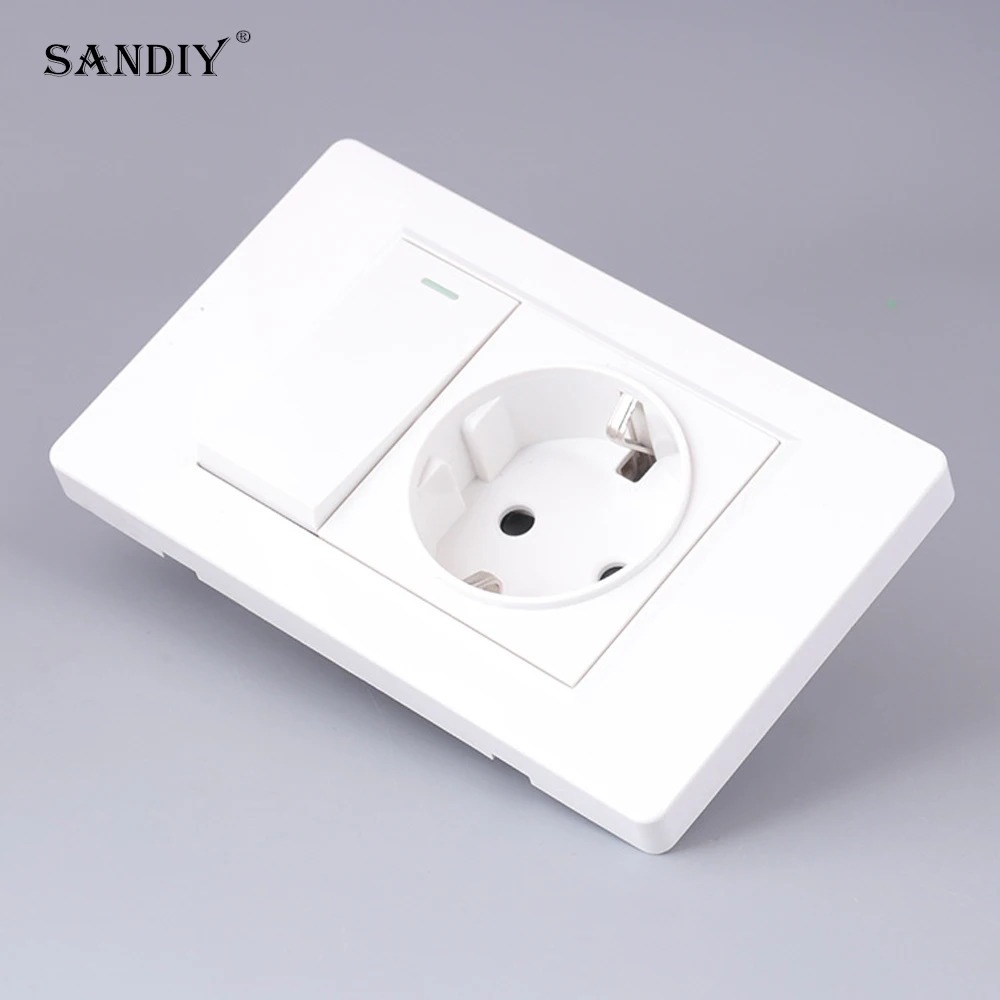 European Standard Socket 118 EU Wall Three Hole Switch Dual Control 16A European Socket Panel Manufacturer Production