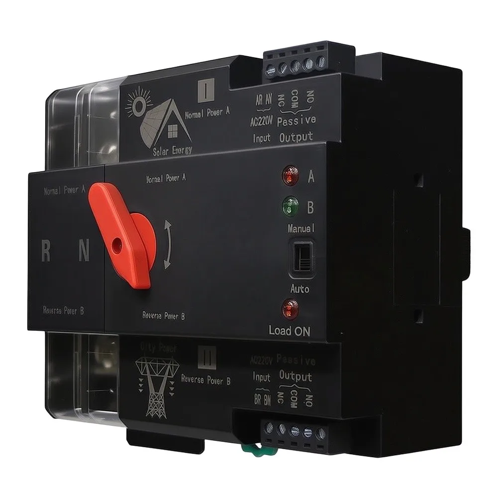 Photovoltaic Switch Automatic Transfer Switch 2P Configuration Power Switch Automatic Transfer Switch Flame Retardant Material