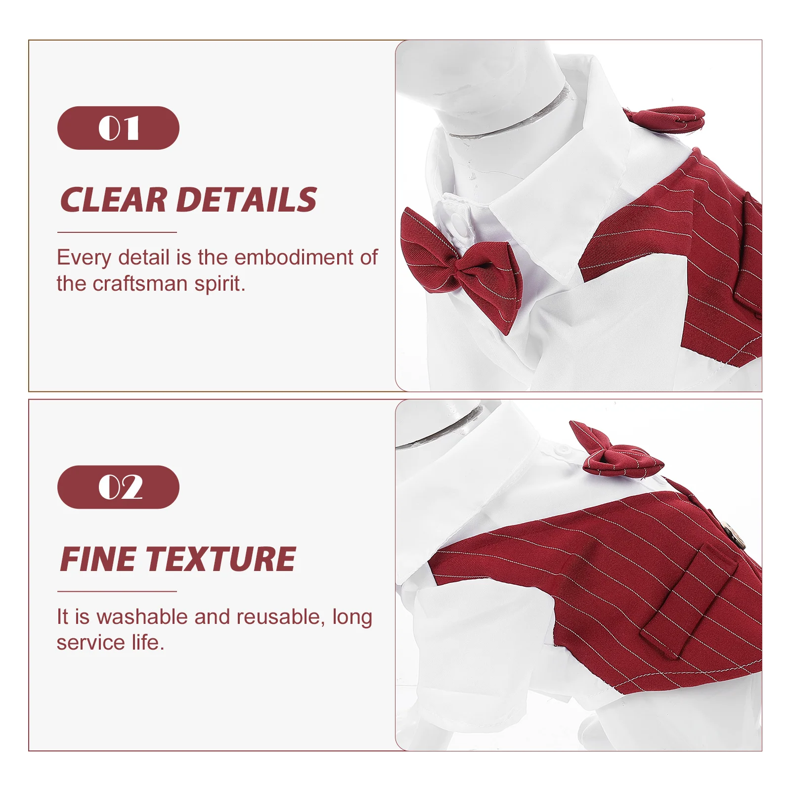 

Adorable Costume Formal Skin-Friendly Lightweight Fashion Puppy Dress Reusable Washable Male Clothes Wedding Party Attire Pet