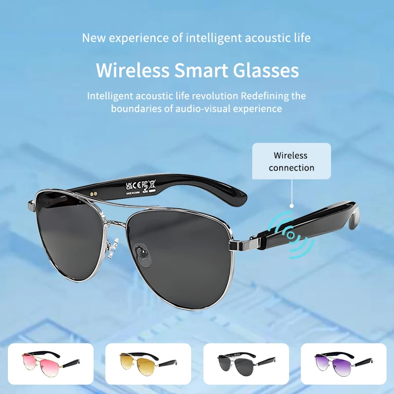 

LIGE Wireless Smart Glasses Men Bluetooth 5.4 Sunglasses Talking Music Headset Anti-UV Sunglasses Outdoor Eyeglasses Women Gift