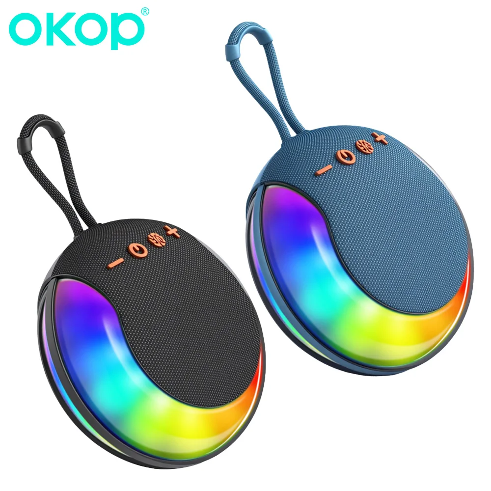 

OKOPwirelessBluetooth speaker portableBluetooth speaker camping walking speaker wireless stereo music player TF USB LED speakers