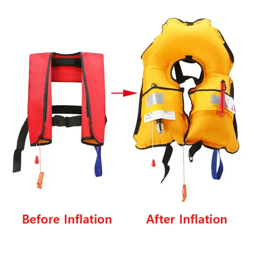 Imagen 2 del producto Chalecos inflables manuales automáticos profesionales de 150n, chaleco de rescate de flotabilidad PFD para pesca, chaqueta de supervivencia, Rafting, canotaje