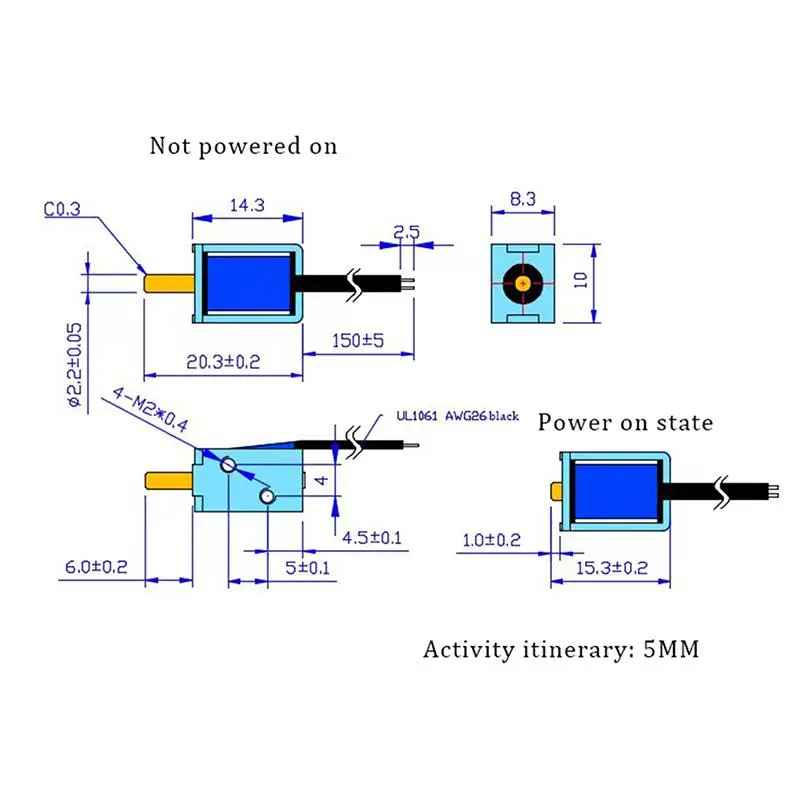 Low Consumption Mini Electric Bolt Lock DC3.7/5V 0.5/1A Ultra-small Electromagnet Coil for Small Security Lock Project