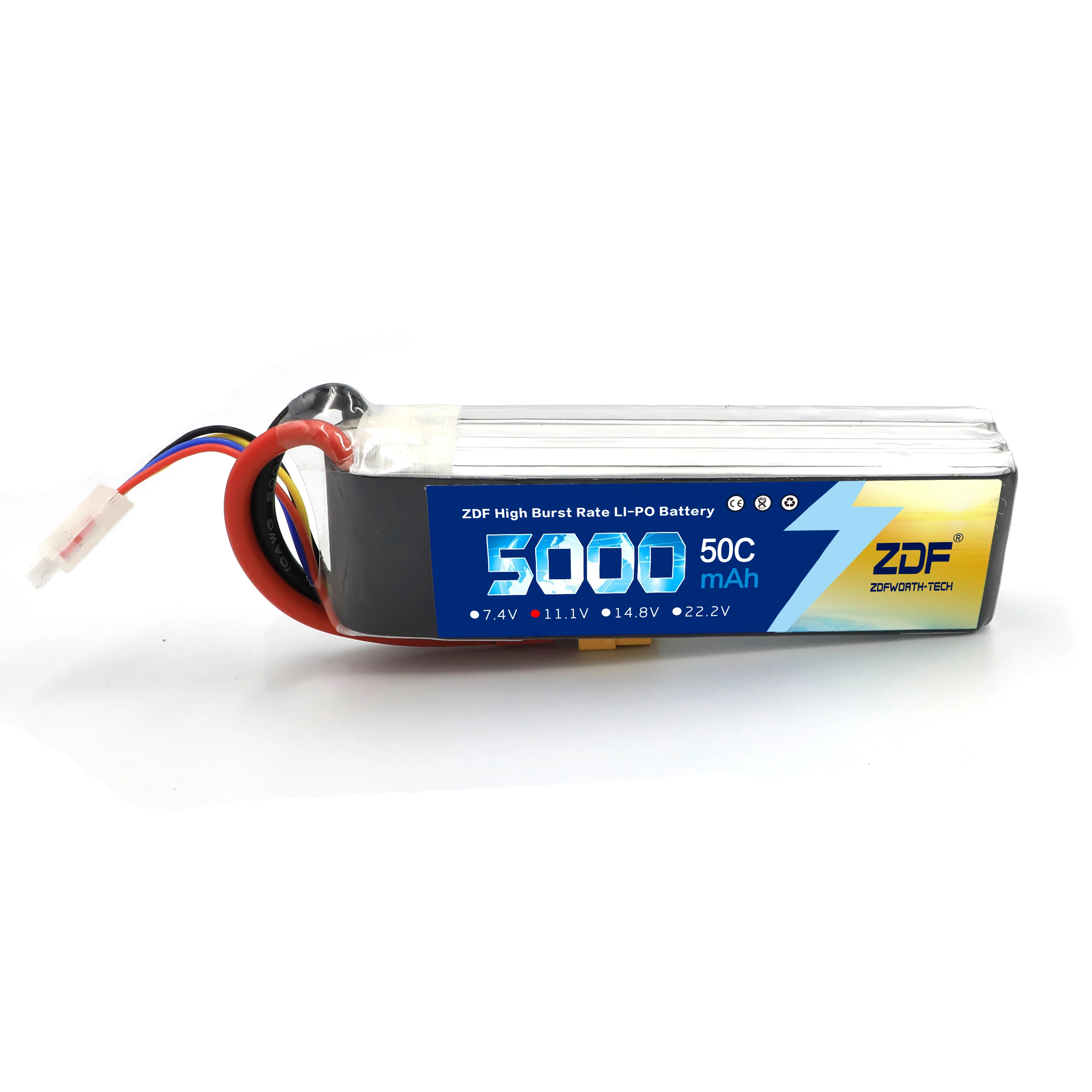 ZDF 5000mAh LiPo Battery 11.1V 3S RC LiPo Battery for rc car LiPo 3S lipo 50C with T & XT60 Plug For RC Heli Drone Car Boat