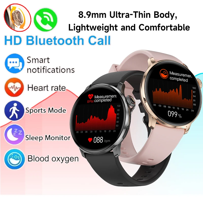 

GEJIAN New Ultra-thin Smart Watch 8.9mm Ultra Thin Body Lightweight Comfortable GPS Trajectory Heart Rate Monitoring Smartwatch