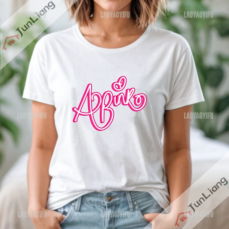 Tops Apink T-shirts for Women Fans Gifts Y2k Clothing KPOP Alphabet T-shirt Sportswear Man Goth Clothes Harajuku Streetwear Men