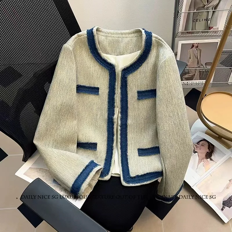 

Vintage Tweed Fragrant Jacke Women Autumn Sprinr 2024 New Long Sleeve Korean Party Coat Female Fashion Blazer International Tops