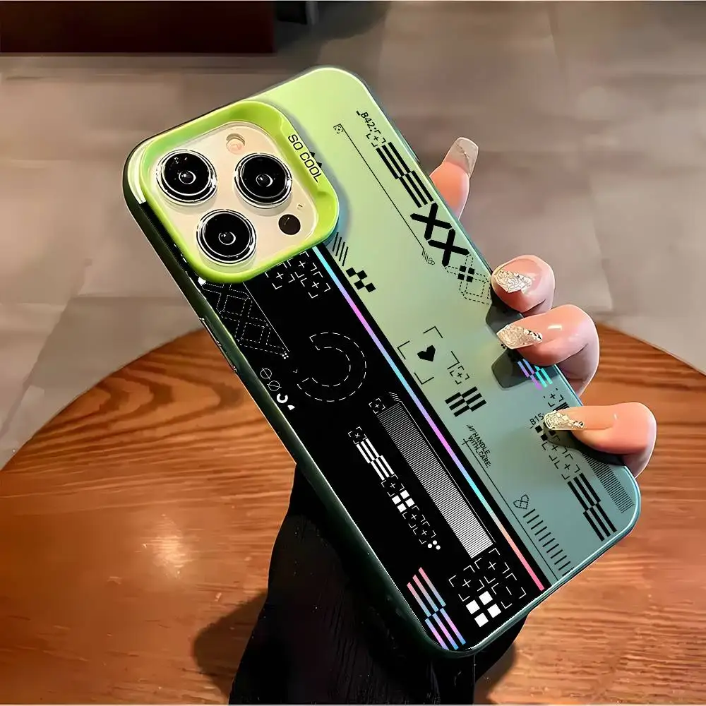 C-CSGO-funda de teléfono con estampado de corriente, funda de moda para IPhone 16 15 14 13 12 11 Mini Pro Max X XR XSMAX 8 7 Plus, parte trasera mate anticaída C