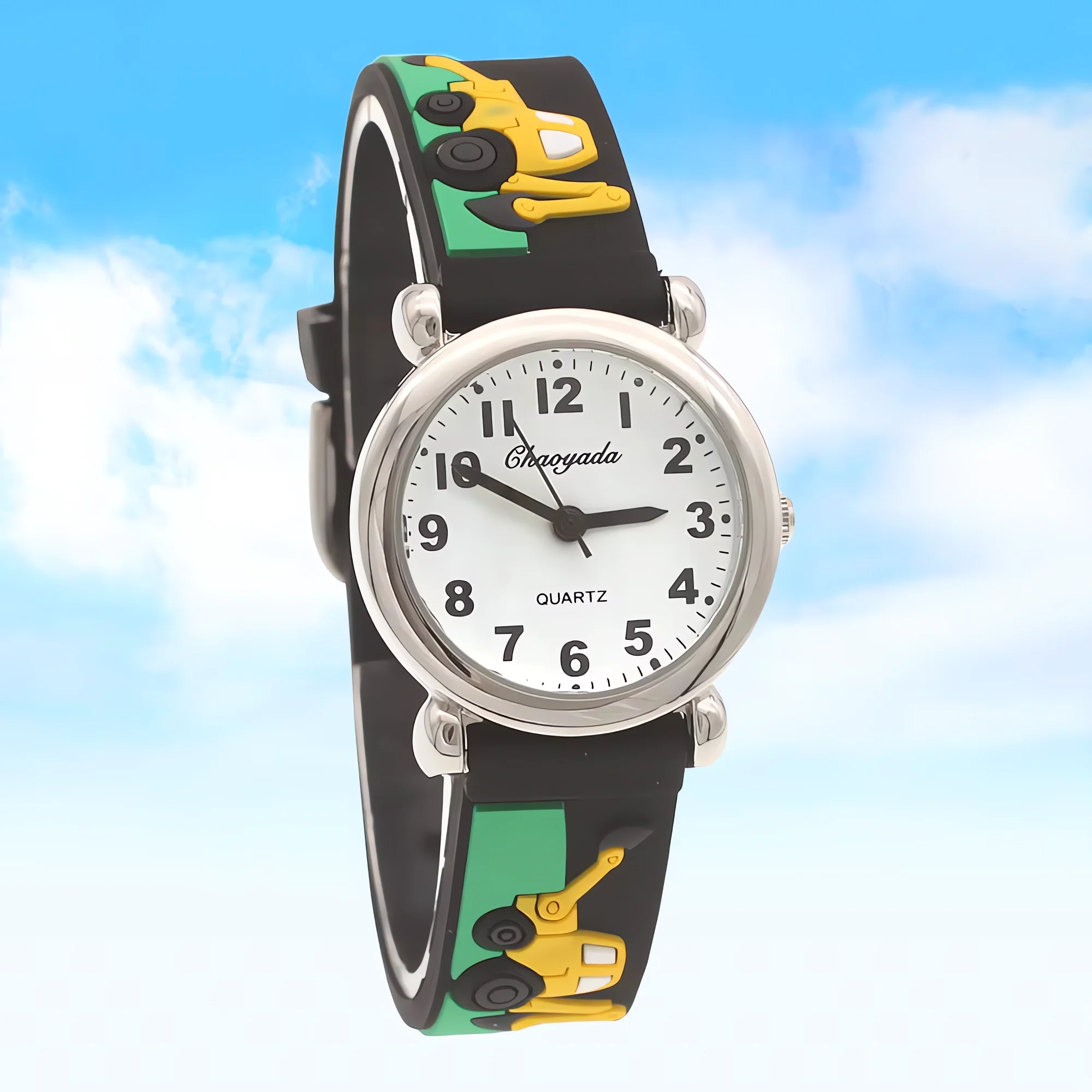 Colorful Digital Quartz Wristwatch for Kids Fashionable Silicone Strap Boys & Girls Students Timepiece