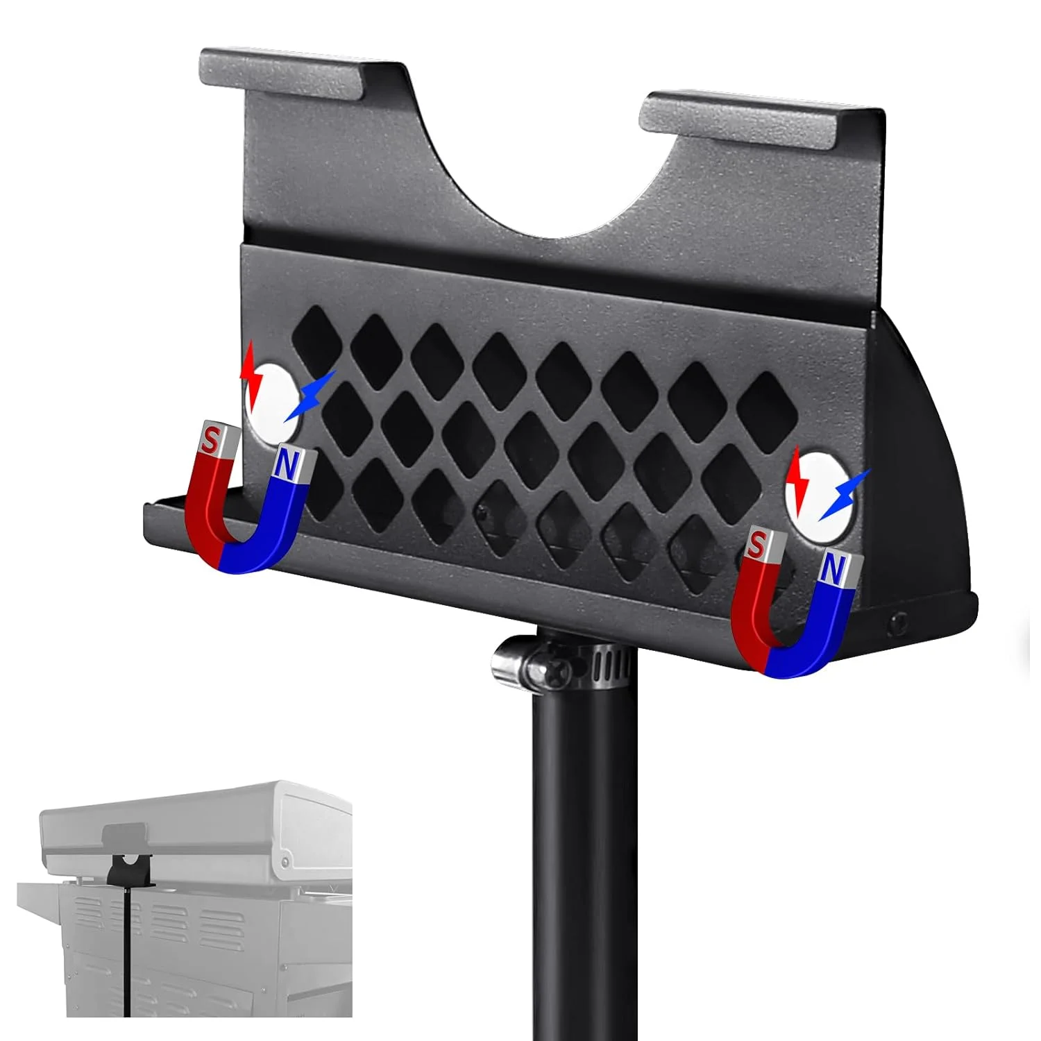 ماسك الشحوم المغناطيسي من الحجر الأسود ، قمع تصريف الشحوم الخلفي ، ترقية منع الانسكابات ، بطانات مصيدة مدمجة