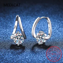 S925 Silver Moissanite Female Earrings Drop Fashion 1 Carat D color moissanite earrings For Girl Birthday Gifts