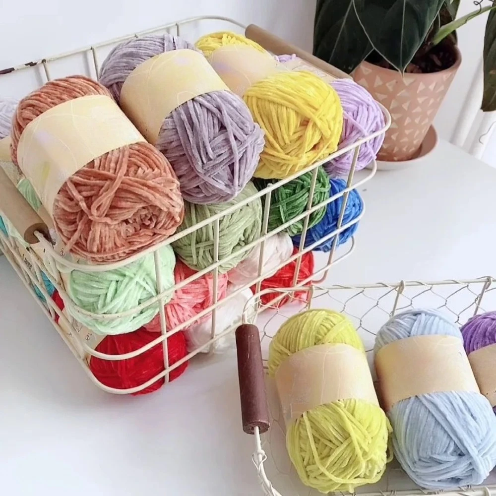 Fio de chenille com brilho de pêra 148 metros/kein 2mm corda de lã pleuche fina para bonecas de crochê à mão materiais de sapatos