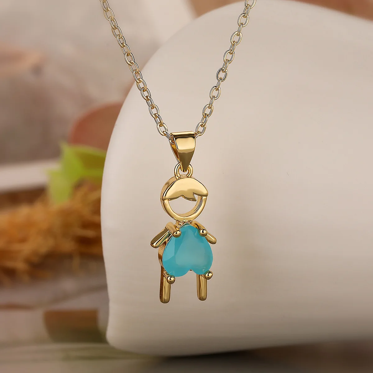 Minimalist Design Girl Boy Pendant Necklaces For Women Girls, Stainless Steel Choker Necklace Party Wedding  Jewelry Lovers Gift
