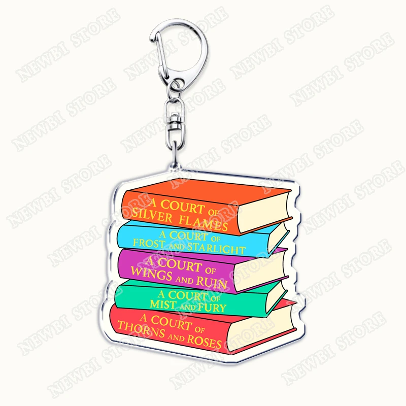 Court of Silver Flames Keychains for Accessories Bag Acotar A Court of Thorns and Roses Cassian Keyrings Jewelry Readers Gifts
