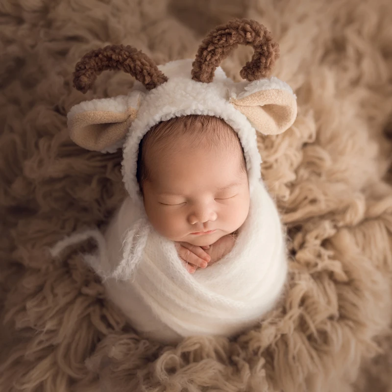 Baby Stretch Knit Wool Wrap Layer Fabric Soft Baby Girl Jersey Angora Wrap Newborn Photography Prop Photography Accessories