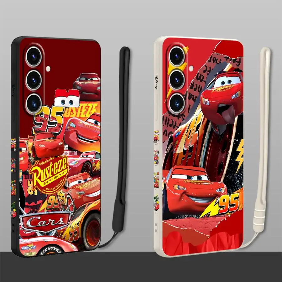 Чехол для телефона Samsung Galaxy A24 A34 A12 A51 A16 A35 A22 A52 A15 A36 A26 A13 A14 Soft Cover Lightning McQueen Car