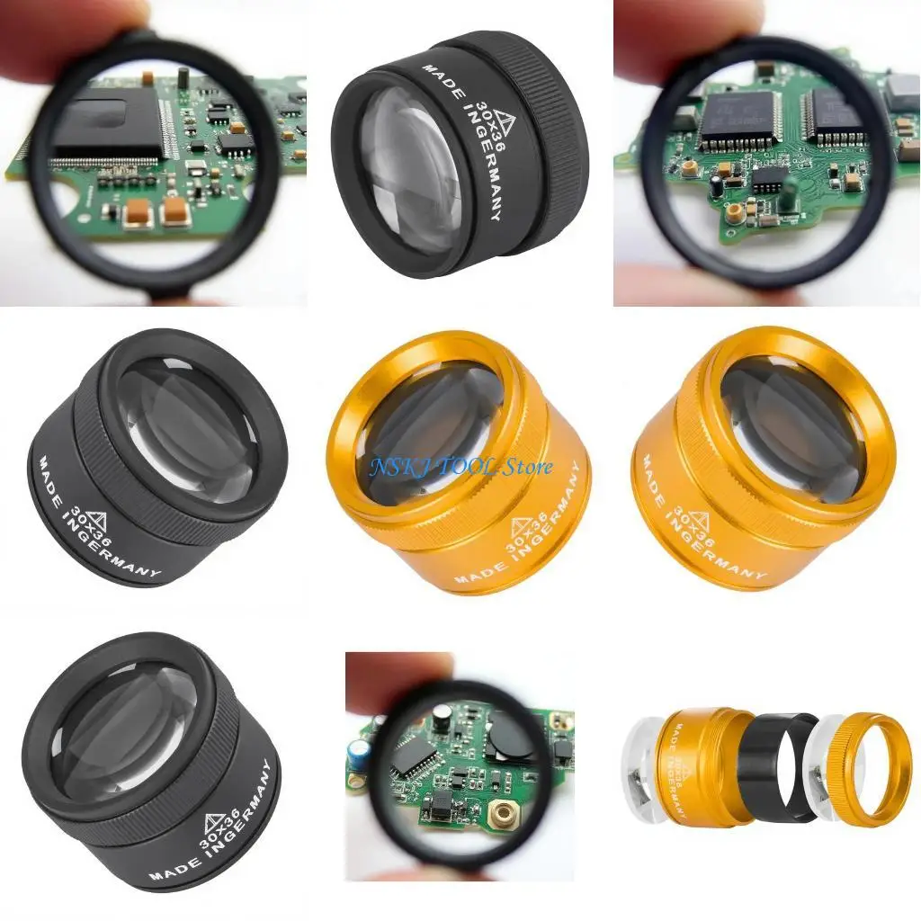 L8RC Professional 30X 36mm Glass Lens Monocle Watch Magnifier