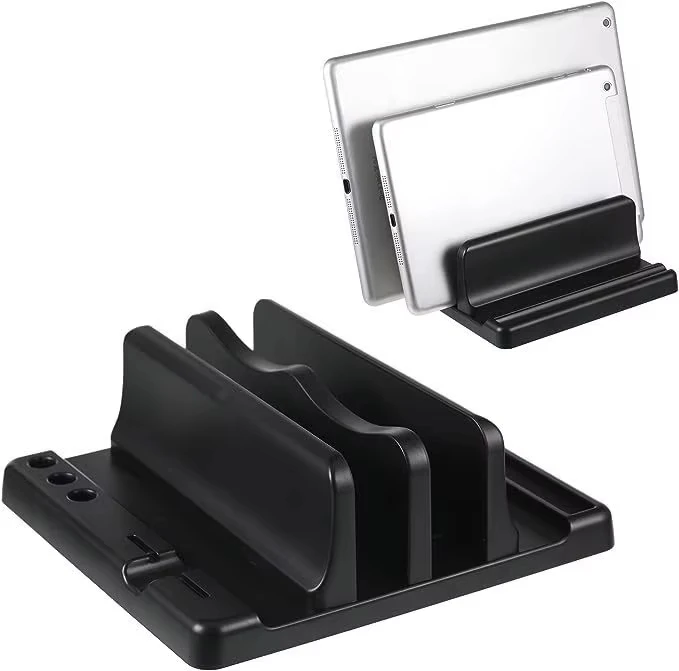 Support vertical pour ordinateur portable en ABS, permettant de gagner de la place sur le bureau, facile à placer, accessoires informatiques, largeur réglable, rangement pour bureau