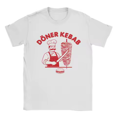 Funny Doner Kebab Lustig Grill Master Foodie T-Shirts Men O Neck Pure Cotton T Shirts Short Sleeve Tees Gift Idea Clothes