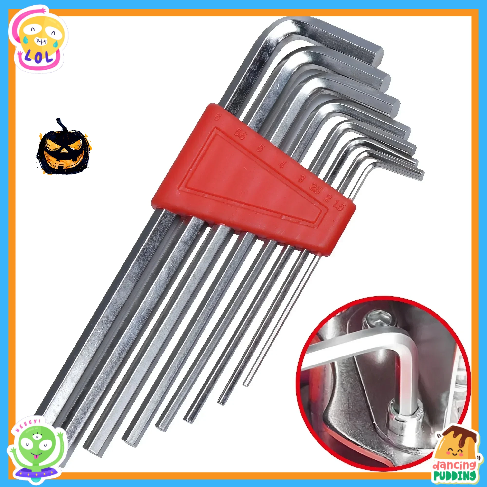 Cle Allen metrique en pulgadas, 8 piezas, cle en L, taille cle Allen, conjunto docils a bras court, fácil un transportador dans