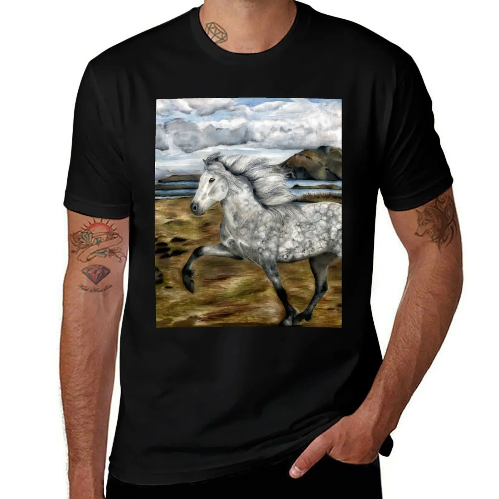 

Charismatic Icelandic Horse T-Shirt man graphic t shirt man t shirt cotton high quality t shirts for man cotton soft T-shirt