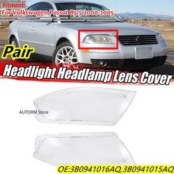 Pair Front Headlamp Cover Headlight Shell Transparent Lampshade Lens For Volkswagen Passat B5.5 2000-2005 Headlamp Shell Cover