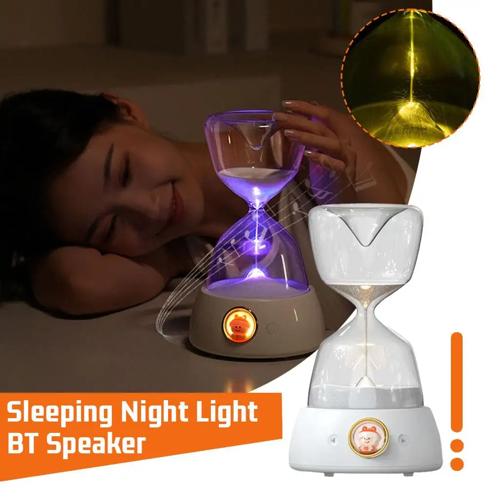 Bluetooth Speaker Hourglass Night Light 15 Minutes Speaker Sleeping Bedroom Light Rgb Charging Gifts Ambient Decoration P0s8