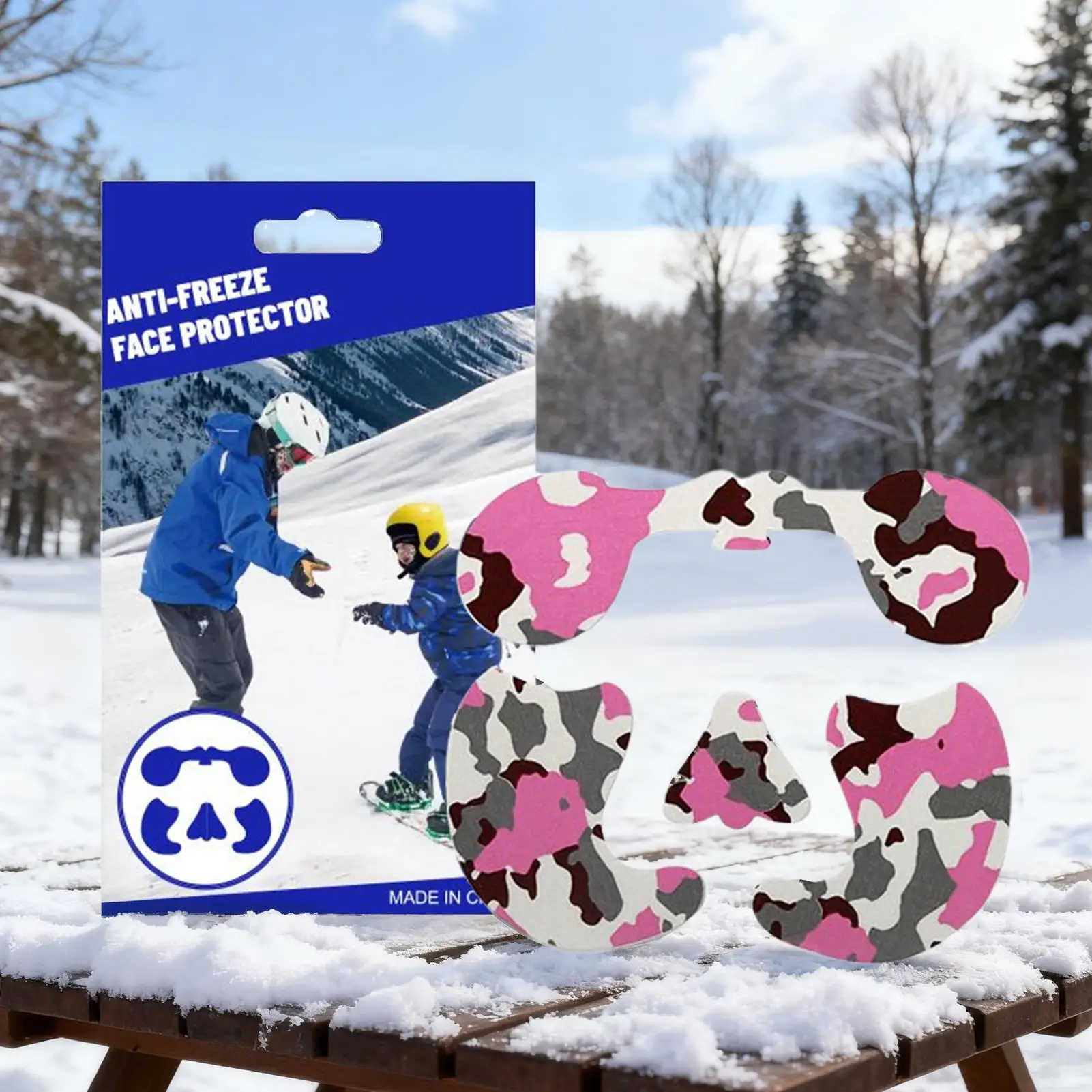 Ski Face Cover Breathable Antifreeze Protector Cold Weather Sun Shield Face Sticker For Winter Ice Fishing Climbing Backpacking