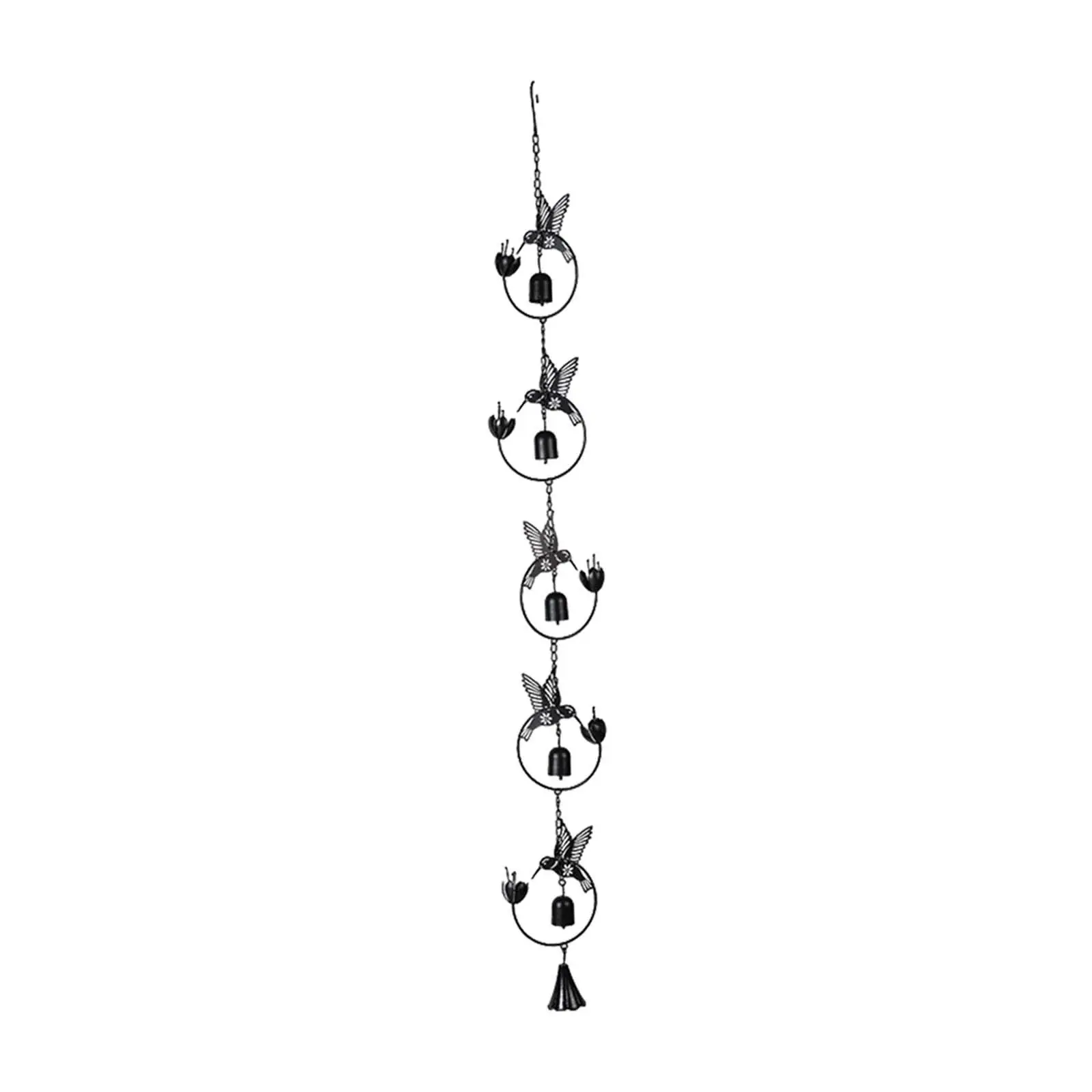 Cadena de lluvia de colibrí, campana de viento de Metal decorativa, atrapasueños de agua de lluvia, carillón de viento para canalones de jardín, aleros, drenaje, bajante, porche
