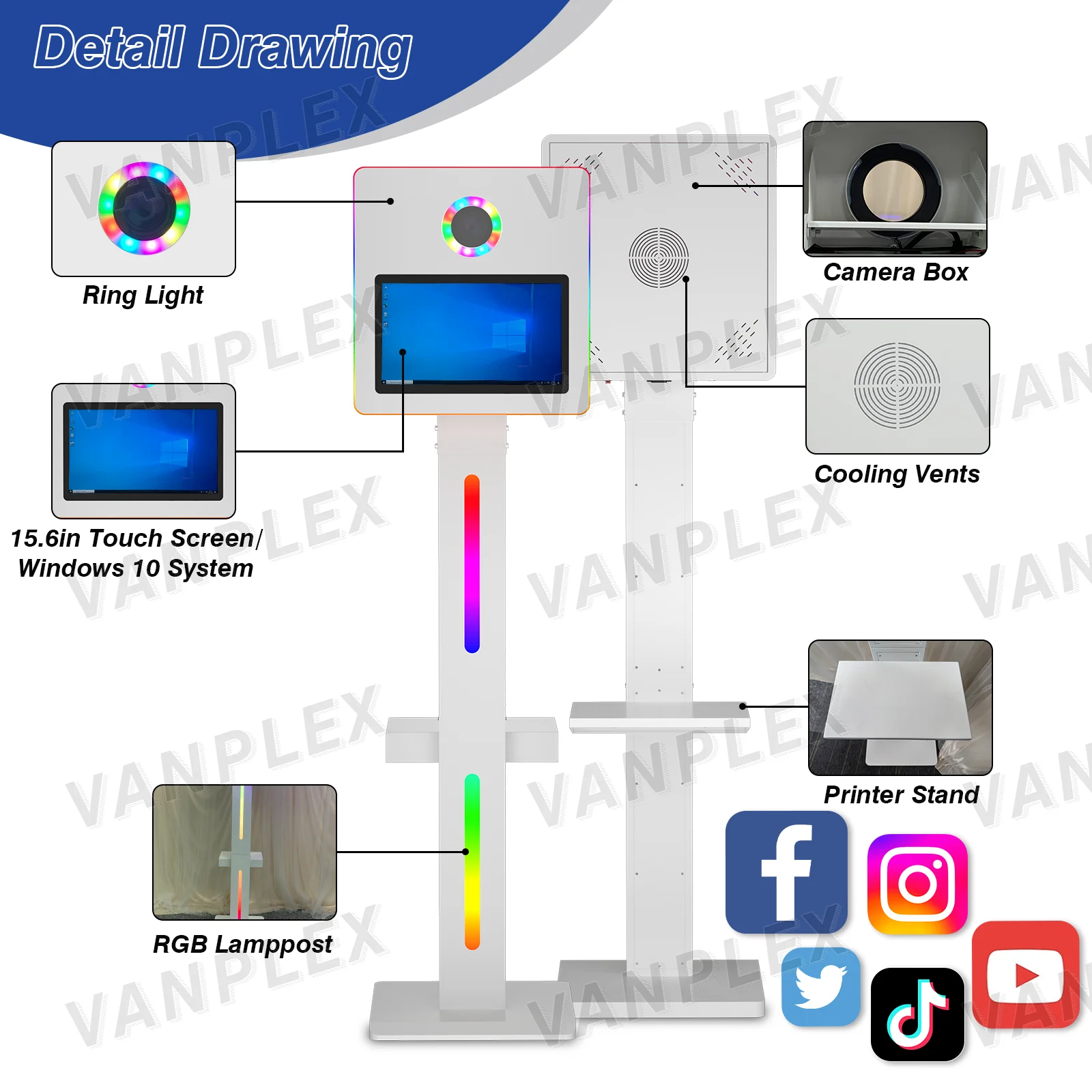 All-in-One Square DSLR Photo Booth Machine | 15.6